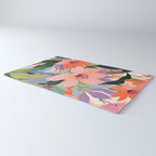 Summer Happy Place, Floral Botanical Nature Painting, Plants Garden Pastel Eclectic, Vintage Flowers Blossom Bohemian Rug Gallery Image 3