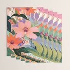 Summer Happy Place, Floral Botanical Nature Painting, Plants Garden Pastel Eclectic, Vintage Flowers Blossom Bohemian Wrapping Paper Gallery Image 3