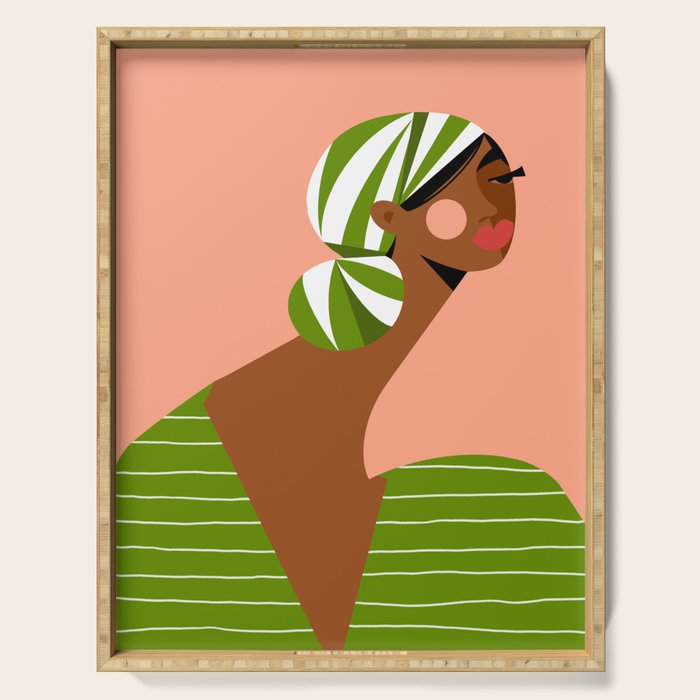 Head Wrapped Beauty Serving Tray Gallery Image 1
