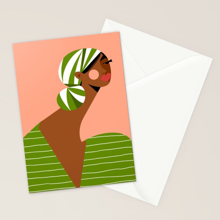 Head Wrapped Beauty Stationery Card Gallery Image 2