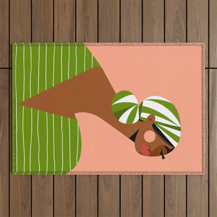 Head Wrapped Beauty Outdoor Rug Gallery Image 1