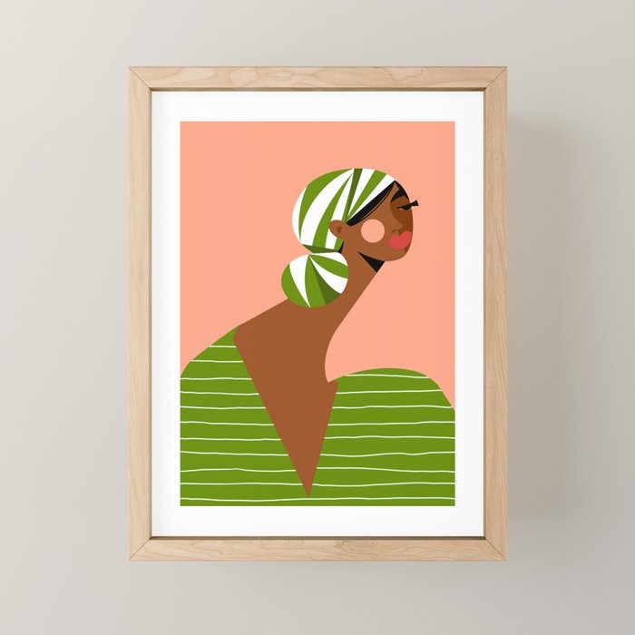 Head Wrapped Beauty Mini Art Print Gallery Image 1