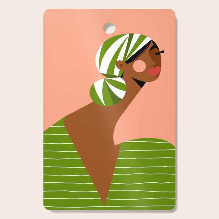 Head Wrapped Beauty Cutting Board Gallery Image 1
