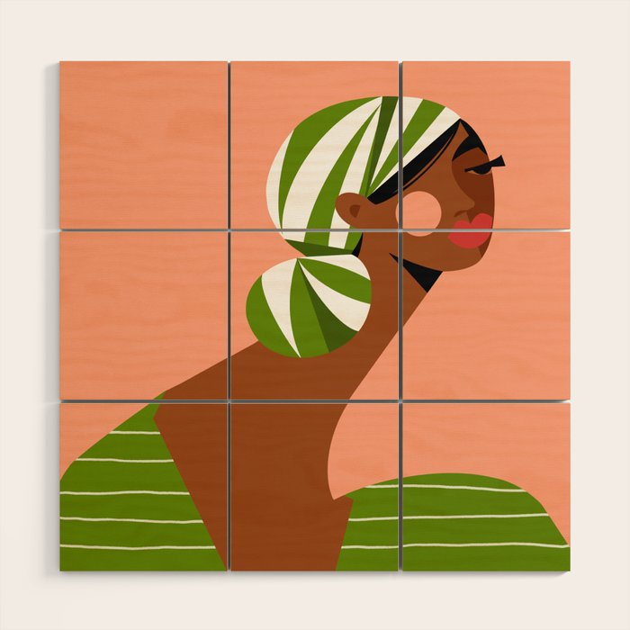 Head Wrapped Beauty Wood Wall Art Gallery Image 1