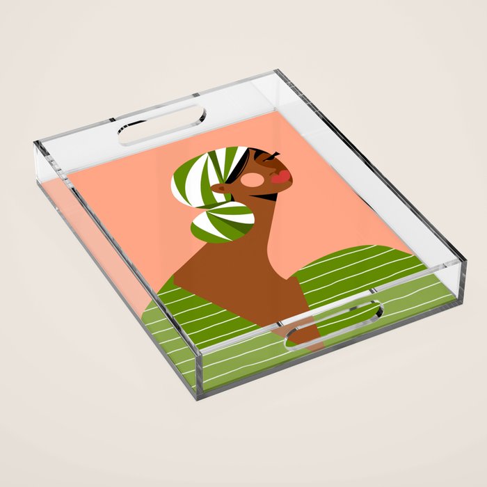 Head Wrapped Beauty Acrylic Tray Gallery Image 1