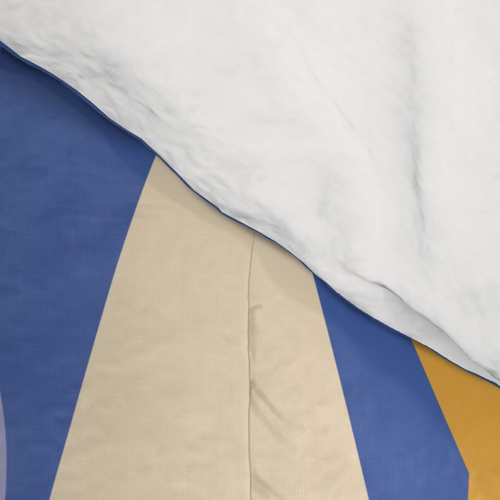 Today is a Good Day in blue red peach pink and mustard yellow Comforter Gallery Image 4