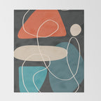Minimal Colorful Abstract Shapes 4 Throw Blanket Gallery Image 2