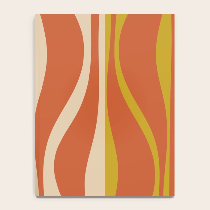 Mid Century Modern Retro Lounge Striped Pattern in Mid Mod Orange Mustard Beige Notebook Gallery Image 4