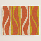 Mid Century Modern Retro Lounge Striped Pattern in Mid Mod Orange Mustard Beige Jigsaw Puzzle Gallery Image 1
