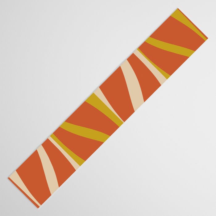 Mid Century Modern Retro Lounge Striped Pattern in Mid Mod Orange Mustard Beige Table Runner Gallery Image 3