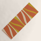 Mid Century Modern Retro Lounge Striped Pattern in Mid Mod Orange Mustard Beige Yoga Mat Gallery Image 1