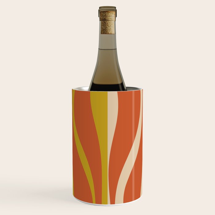 Mid Century Modern Retro Lounge Striped Pattern in Mid Mod Orange Mustard Beige Wine Chiller Gallery Image 1