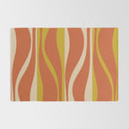 Mid Century Modern Retro Lounge Striped Pattern in Mid Mod Orange Mustard Beige Rug Gallery Image 2
