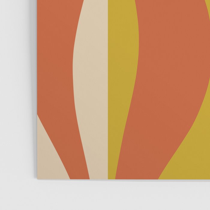 Mid Century Modern Retro Lounge Striped Pattern in Mid Mod Orange Mustard Beige Poster Gallery Image 3