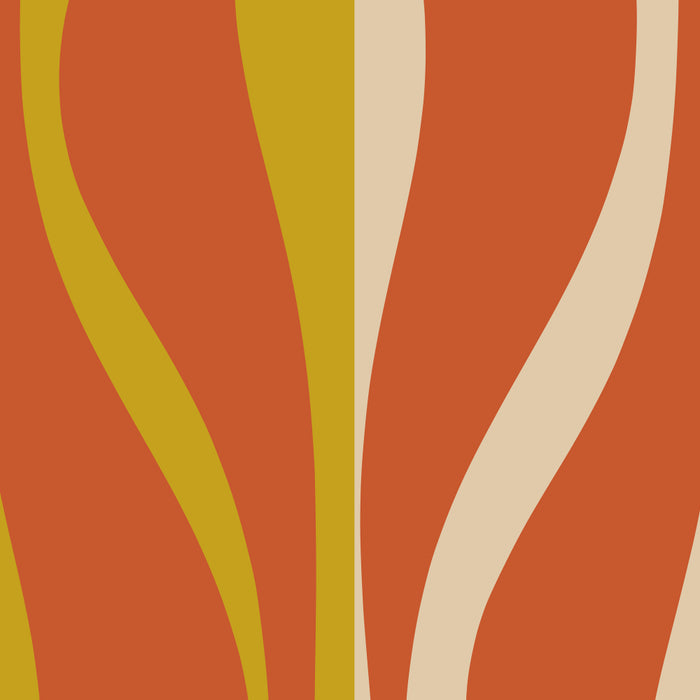 Mid Century Modern Retro Lounge Striped Pattern in Mid Mod Orange Mustard Beige Coffee Mug Gallery Image 2