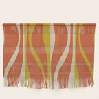 Mid Century Modern Retro Lounge Striped Pattern in Mid Mod Orange Mustard Beige Wall Hanging Gallery Image 1