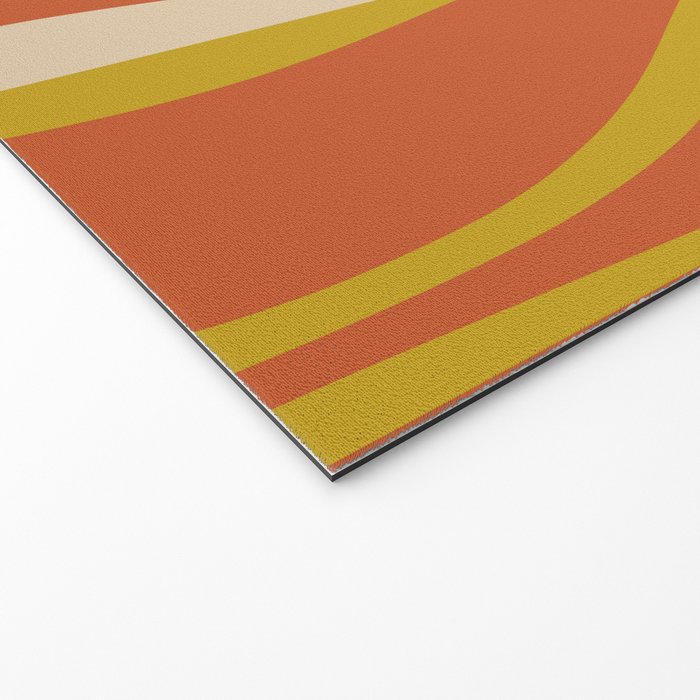 Mid Century Modern Retro Lounge Striped Pattern in Mid Mod Orange Mustard Beige Welcome Mat Gallery Image 2