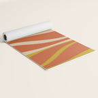 Mid Century Modern Retro Lounge Striped Pattern in Mid Mod Orange Mustard Beige Yoga Mat Gallery Image 2