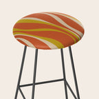 Mid Century Modern Retro Lounge Striped Pattern in Mid Mod Orange Mustard Beige Stool Gallery Image 2