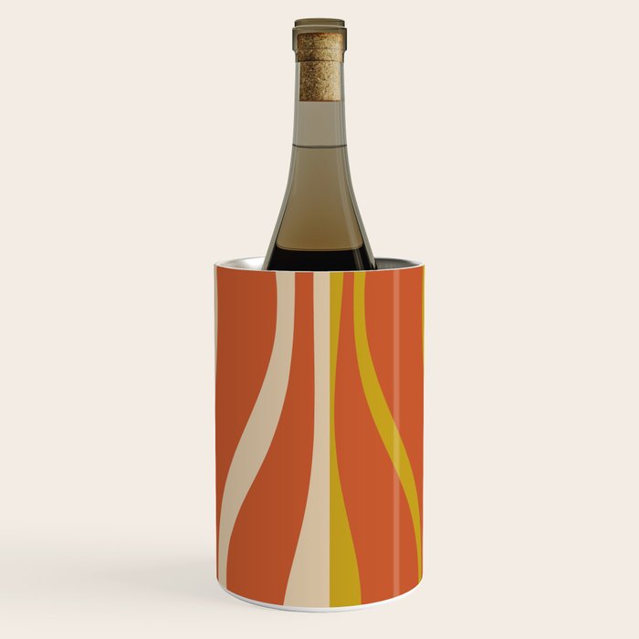 Mid Century Modern Retro Lounge Striped Pattern in Mid Mod Orange Mustard Beige Wine Chiller Gallery Image 3