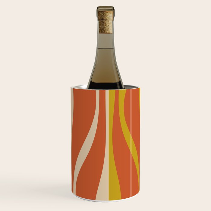 Mid Century Modern Retro Lounge Striped Pattern in Mid Mod Orange Mustard Beige Wine Chiller Gallery Image 2