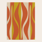 Mid Century Modern Retro Lounge Striped Pattern in Mid Mod Orange Mustard Beige Poster Gallery Image 4