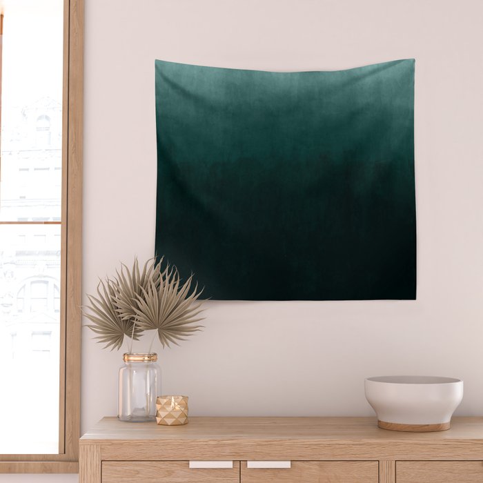 Ombre Emerald Wall Tapestry Gallery Image 2