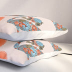 Porcelain Floral Dog - Blue & Coral Pillow Sham Gallery Image 3