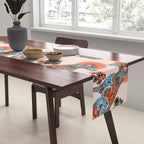 Porcelain Floral Dog - Blue & Coral Table Runner Gallery Image 2