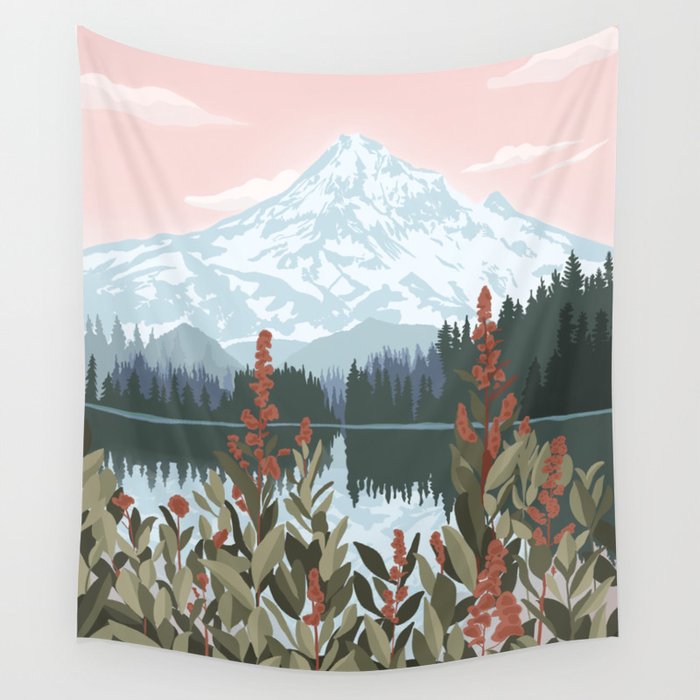 Mount Hood National Park Poster, Portland Oregon, Pacific Northwest, Vintage Retro Travel Poster Wall Tapestry Gallery Image 4