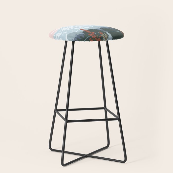 Mount Hood National Park Poster, Portland Oregon, Pacific Northwest, Vintage Retro Travel Poster Stool Gallery Image 1