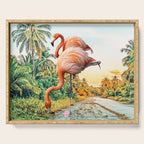 Flamingo Vacay #photography #surrealism Serving Tray Gallery Image 1
