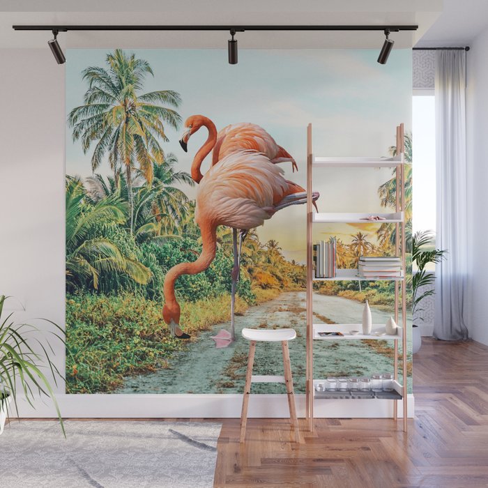 Flamingo Vacay #photography #surrealism Wall Mural Gallery Image 1