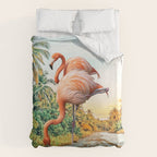 Flamingo Vacay #photography #surrealism Duvet Cover Gallery Image 6