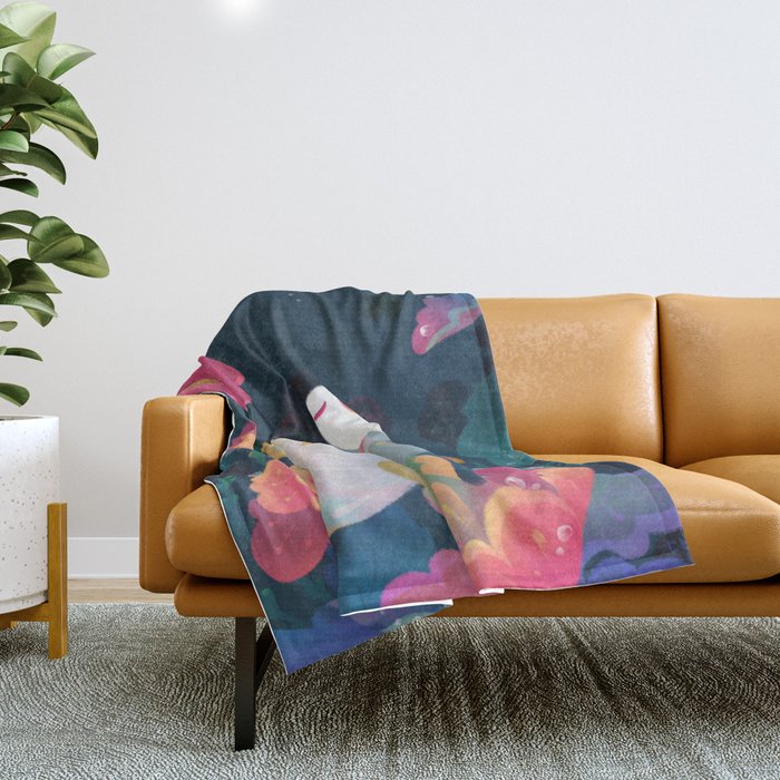 Flower guppy Throw Blanket Gallery Image 1