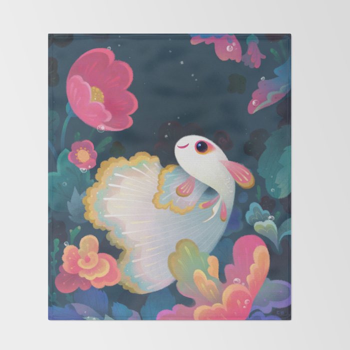 Flower guppy Throw Blanket Gallery Image 2