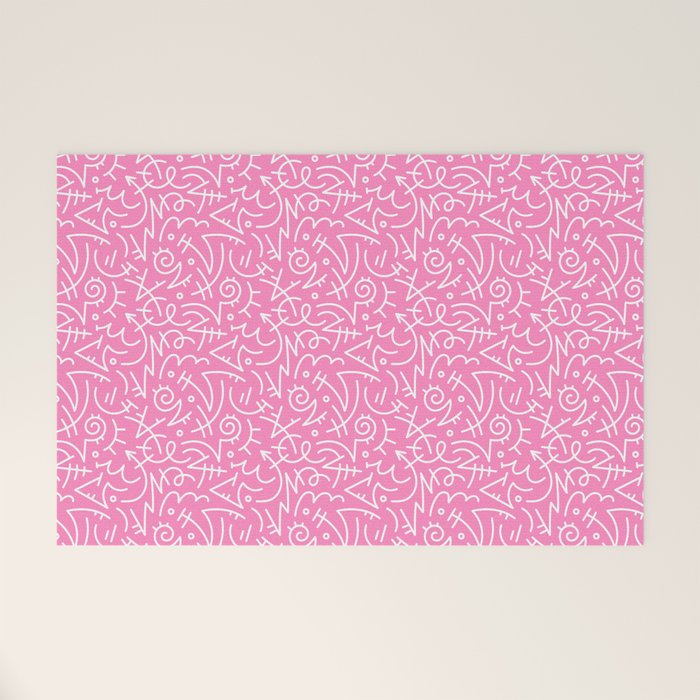 Colorful abstract fun line doodle art pattern Welcome Mat Gallery Image 1