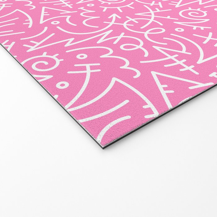 Colorful abstract fun line doodle art pattern Welcome Mat Gallery Image 2