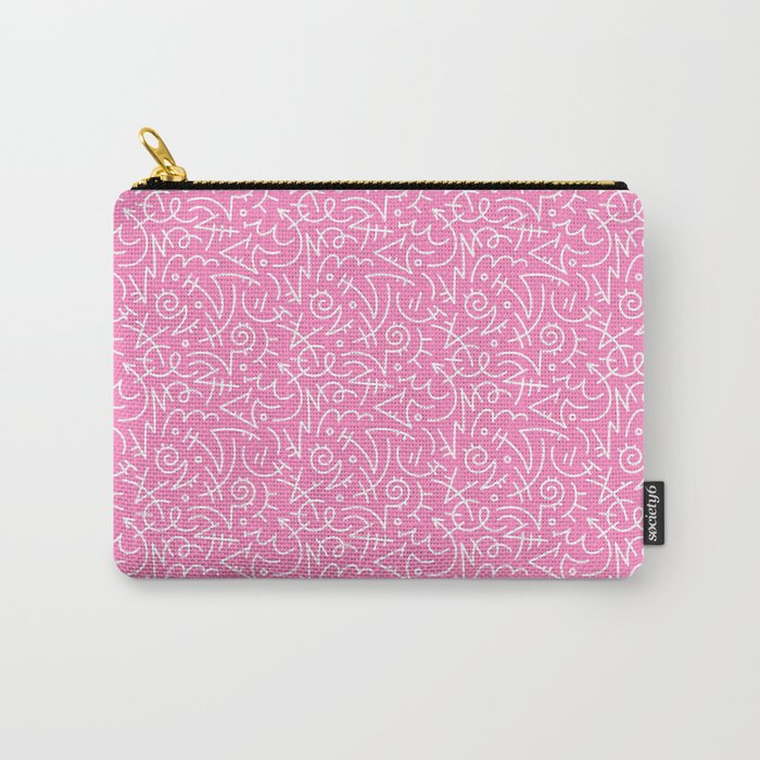 Colorful abstract fun line doodle art pattern Carry All Pouch Gallery Image 1