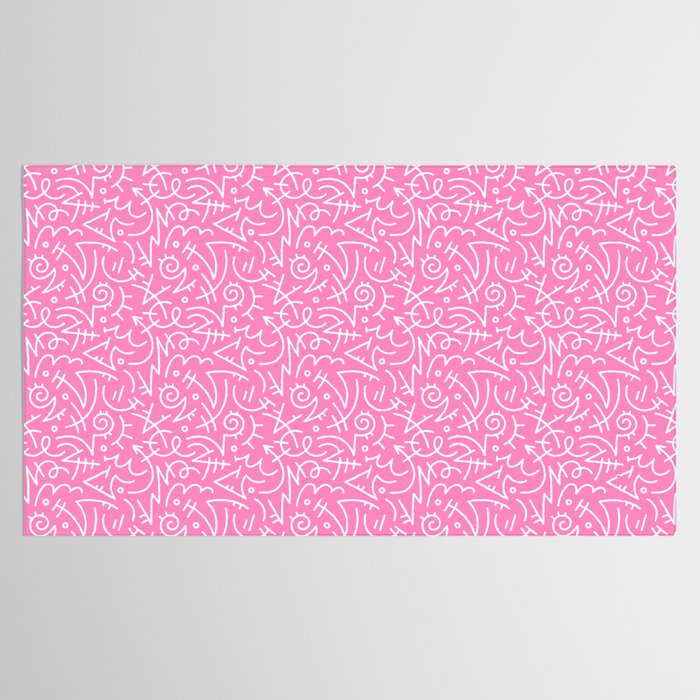Colorful abstract fun line doodle art pattern Tablecloth Gallery Image 2