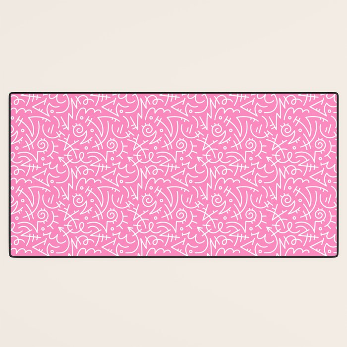 Colorful abstract fun line doodle art pattern Desk Mat Gallery Image 3