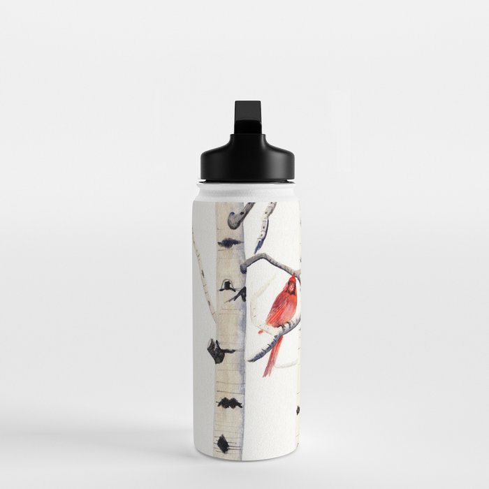 Birch Trees and Cardinal Water Bottle Gallery Image 3