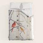 Birch Trees and Cardinal Comforter Gallery Image 6