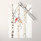 Birch Trees and Cardinal Wrapping Paper Gallery Image 1