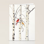 Birch Trees and Cardinal Stationery Card Gallery Image 2