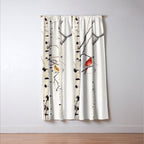 Birch Trees and Cardinal Window Curtain Gallery Image 3