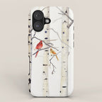 Birch Trees and Cardinal iPhone Case Gallery Image 1