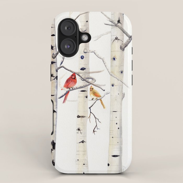 Birch Trees and Cardinal iPhone Case Gallery Image 1