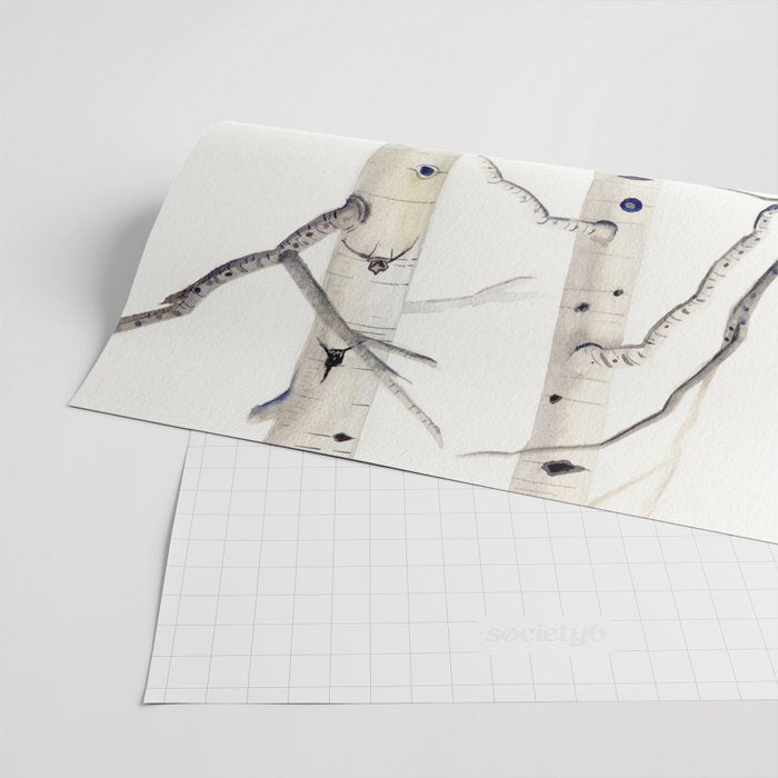 Birch Trees and Cardinal Wrapping Paper Gallery Image 2
