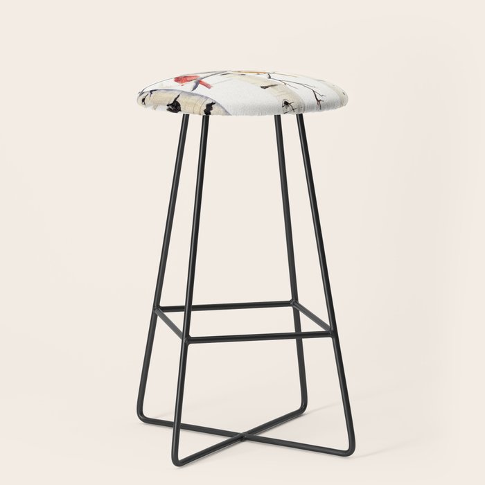 Birch Trees and Cardinal Stool Gallery Image 1
